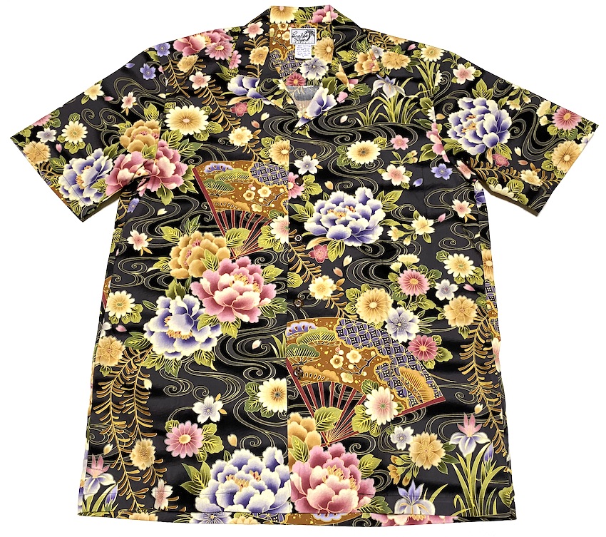アロハシャツ メンズ 半袖 レディース PARADISE STYLE(エデンの園 表現スタイル PSS101 黒 和柄 気が大きい大きさ 一般受け 今めかしい ブランド名 でき事 差し上げ物 差し上げ物 父の日 母の日 開襟 貨物輸送無料
