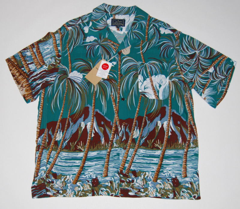 【アロハシャツ】メンズ 半袖 大層らしい大きさ STUDIO D\u0027ARTISAN(ステュディオ・ダ・ルチザン） 緑（みどり）SDSP035GRE 豚柄 洋柄 押さえる 差し上げ物 差し上げ物 一般受け 今めかしい ブランド名 出来事 クールビズ 華燭の典 父の日 人絹100％ 開襟（盛りだくさん開けはなし） 貨物輸送無料