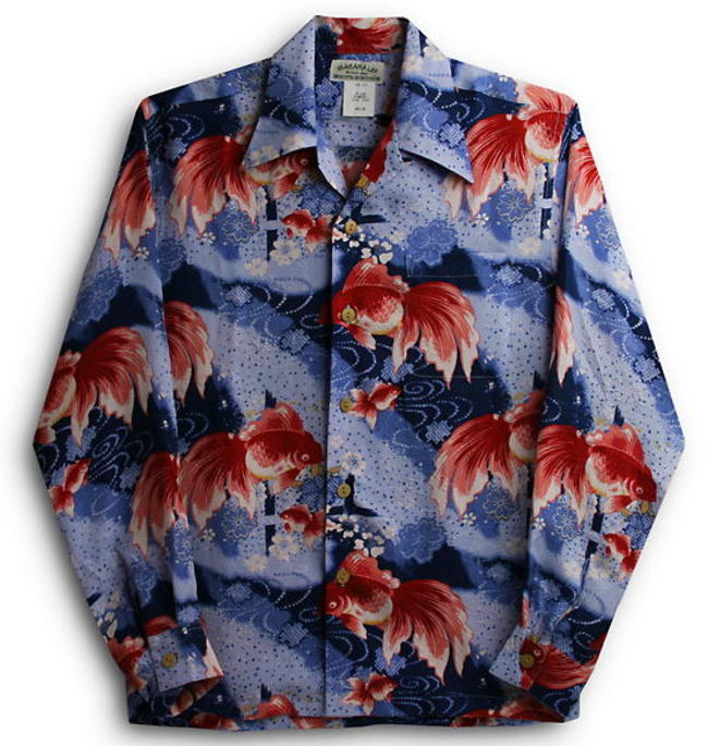 楽天市場】アロハシャツ・マカナレイ（MAKANA LEI）AMT-037SP/L金魚