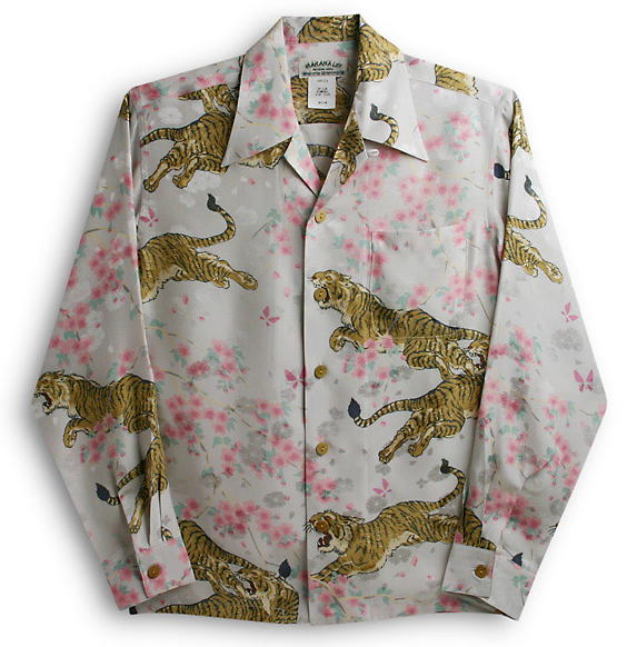 【LALAKAI】和柄　長袖アロハシャツ　鶴　MEDIUM LALAKAIの長袖アロハシャツ1ページ目 | アロハシャツの専門店