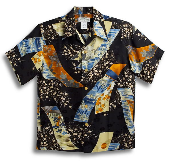 アロハシャツ メンズ 大層らしい大きさ MAKANA LEI マカナレイ AMT060EXBK 黒いこと 黒 和柄 御花 桜 さくら 鶴 短冊 一般受け 今めかしい 差し上げ物 差し上げ物 お祝 生まれ落ちる日 出来事 旅する ご褒奨金 ブランド名 平織ジャガードシルク 開襟 貨物輸送無料