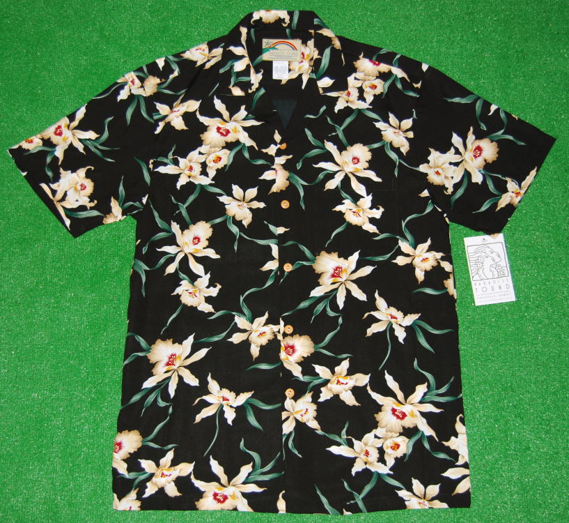 アロハシャツ Paradise Found パラダイスファウンド Pf063 半袖 メンズ ブラック 黒 花柄 フラワー オーキッド 蘭 新品 Usサイズ おしゃれ 人気 プレゼント ハワイアン レーヨン100 開襟 オープンカラー Visionality Com