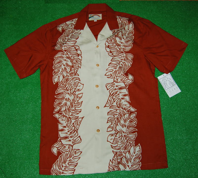 アロハシャツ メンズ 半袖 PARADISE FOUND(パラダイスファウンド） PF143 ブラウン・明るい茶色 リーフ・葉柄（モンステラ）ブランド プレゼント ギフト USサイズ レーヨン100％開襟（オープンカラー） 送料無料