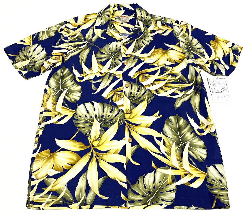 アロハシャツ メンズ 大きいサイズ PARADISE FOUND パラダイスファウンド PF229 navy 紺 葉柄 モンステラ シダ プレゼント ギフト 人気 おしゃれ レディース ブランドお祝 誕生日 父の日 母の日 結婚式 イベント 旅行 衣装 ハワイアン 柄シャツ 開襟 送料無料