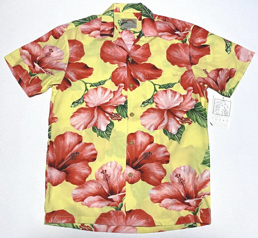 アロハシャツ メンズ 大きいサイズ PARADISE FOUND パラダイスファウンド PF236 yellow 黄色 フラワー ハイビスカス プレゼント ギフト 人気 おしゃれ レディース ブランド 高級 お祝 誕生日 父の日 母の日 クリスマス 結婚式 イベント ハワイ 衣装 柄シャツ 開襟 送料無料