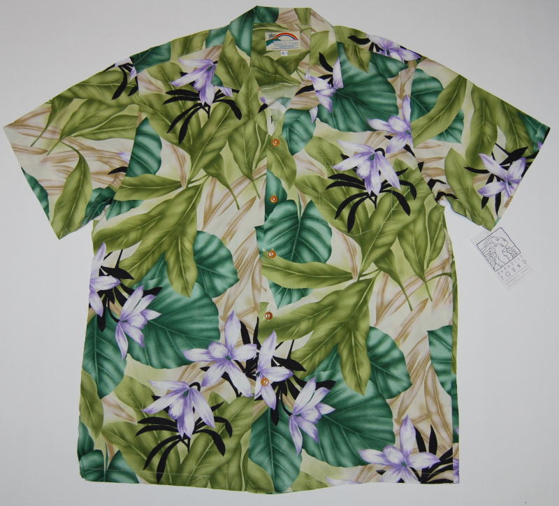 アロハシャツ メンズ 半袖 PARADISE FOUND(パラダイスファウンド） PF133 グリーン 花・リーフ柄 ブランド プレゼント ギフト レディース レーヨン100％ 開襟（オープンカラー） 送料無料