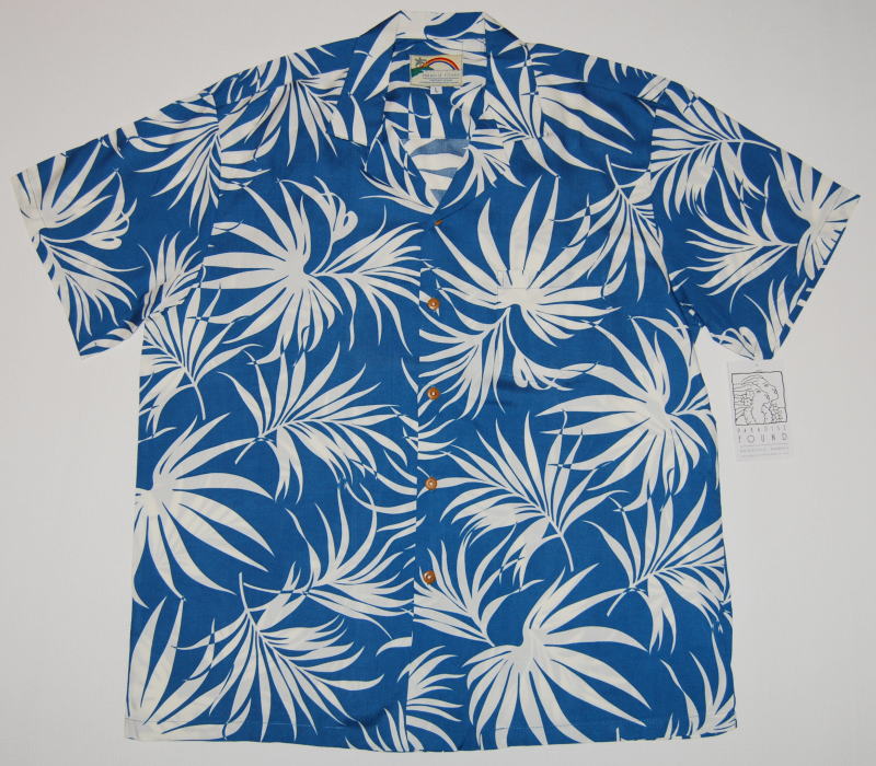 アロハシャツ メンズ レディース 半袖 大きいサイズ PARADISE FOUND(パラダイスファウンド） PF163 ライトブルー 水色 葉柄 プレゼント ギフト お祝 誕生日 結婚式 母の日 父の日 イベント レーヨン100％ 開襟（オープンカラー） 送料無料