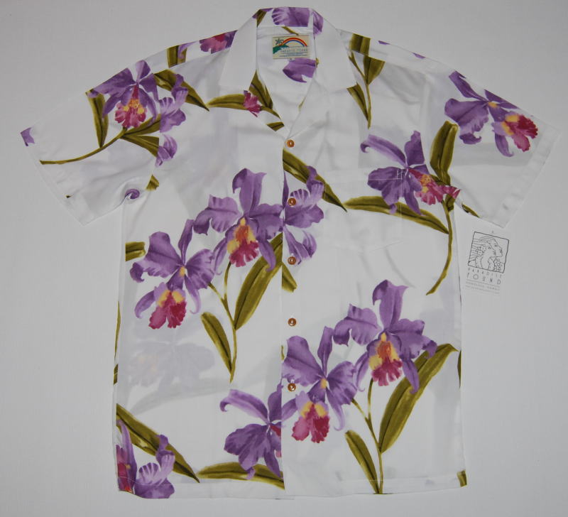 アロハシャツメンズ 大きいサイズ PARADISE FOUND パラダイスファウンド PF145 白 white フラワー柄 オーキッド レディース ブランド プレゼント ギフト 人気 おしゃれ 誕生日 母の日 父の日 クリスマス イベント 結婚式 旅行 衣装 柄シャツ 開襟 送料無料｜アロハシャツのWAKUWAKU店