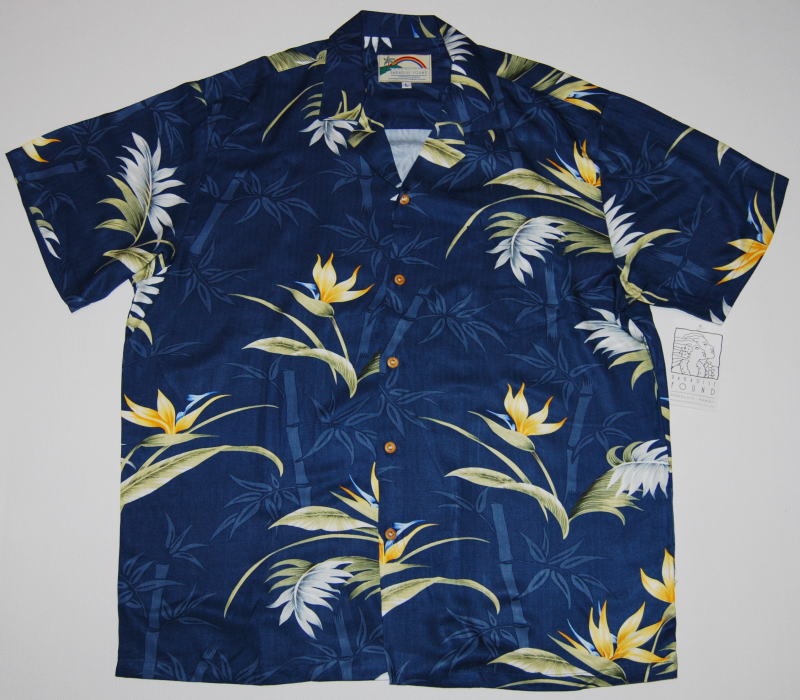 アロハシャツ PARADISE FOUND(パラダイスファウンド） PF200 半袖 メンズ ネイビー 花柄 竹柄 ブランド 人気 プレゼント ギフト お祝 結婚式 父の日 母の日 レディース レーヨン100％ 開襟 送料無料