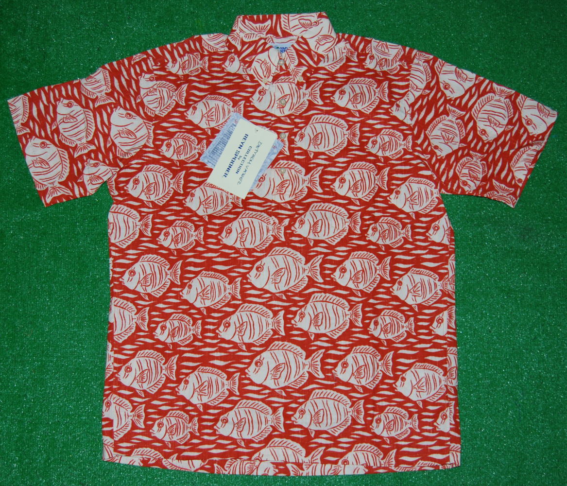 卸し売り購入 アロハシャツ Reyn Spooner レインスプーナー Rs245 半袖 メンズ オレンジ 魚柄 マニニ ハワイアン おしゃれ リゾート コットン60 ポリ40 スプーナークロス 裏生地仕様 ボタンダウン プルオーバー 送料無料商品 Rs245 Www Moto