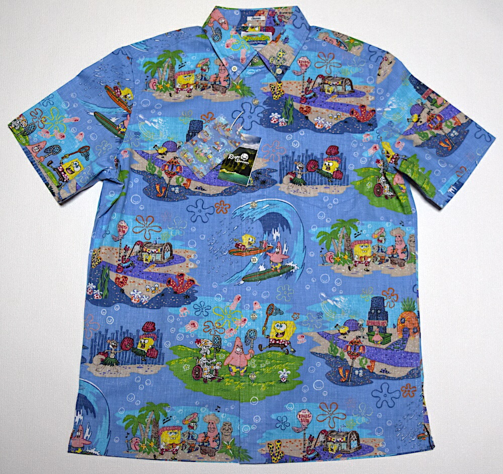 専用90sREYNSPOONER リバースプリントアロハシャツ サイズＬハワイ製 古着 90年代 レインスプーナー REYNSPOONER 水着タグ ビキニタグ