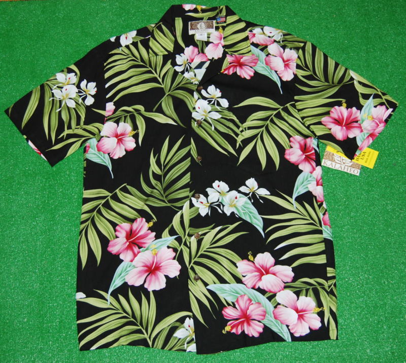 yoshi1959【極美品】KAHALA アロハシャツ グリーン 花柄XS KAHALAボタンダウンアロハシャツ＜KAHILI VALLEY＞＜一部店舗