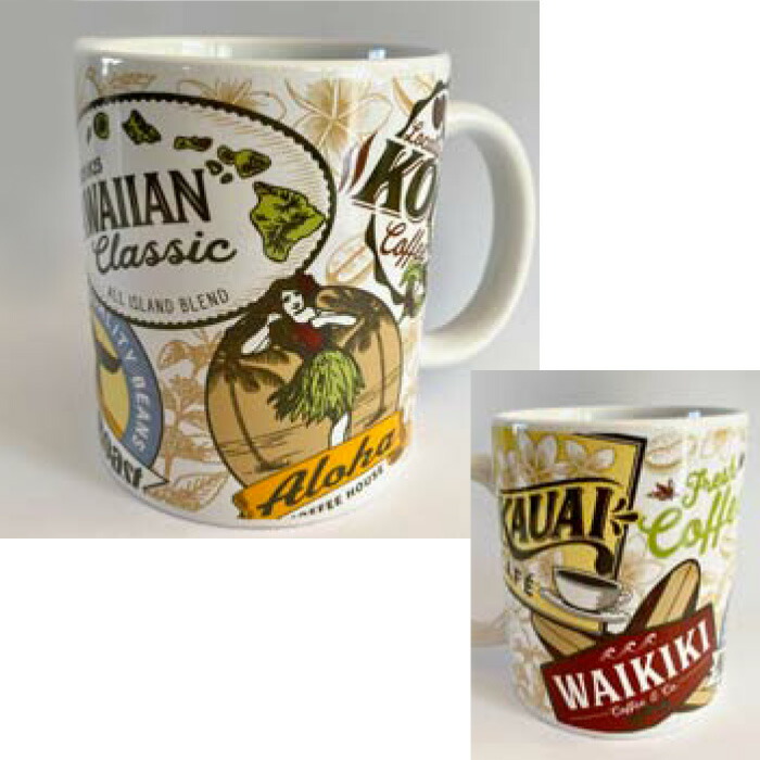 レア【Dole HAWAII】ドールハワイ蓋付きマグカップ2個セット ビンテージ アメリカン雑貨】Dole ドールプランテーションハワイ マグカップ