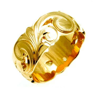 ハワイアンジュエリー 結婚指輪 オーダーメイドゴールドリング ONLYONE マリッジリング 透かしカットアウト k14 k18 (幅8mm・10mm・12mm)　結婚記念日 記念日 誕生日 お祝い 女性 レディース 贈り物 cdr059