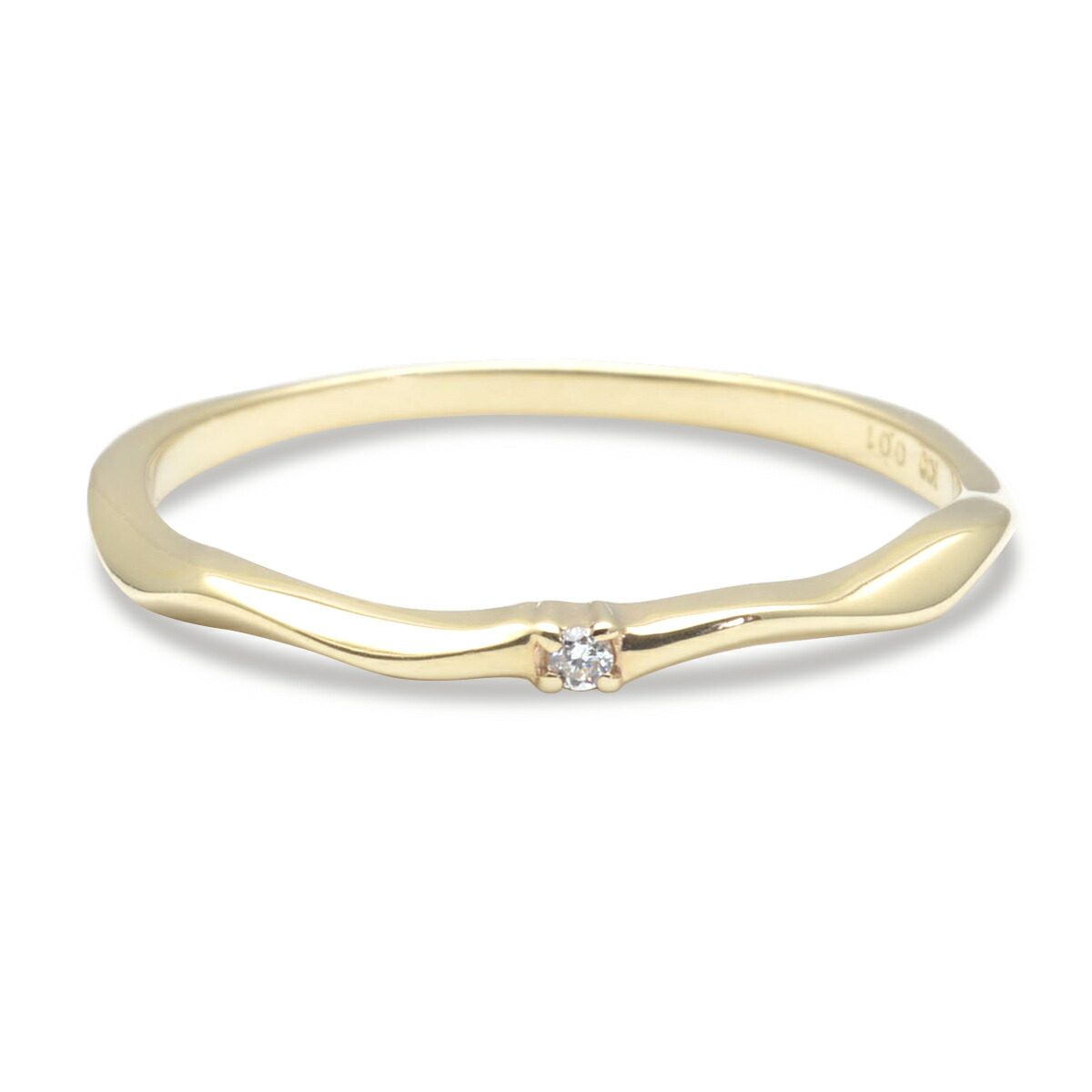 K10 リング 指輪 ダイヤモンド ウェイビーゴールドリング K10 ゴールド 10金 イエローゴールド 華奢 新作 Butlerchimneys Com