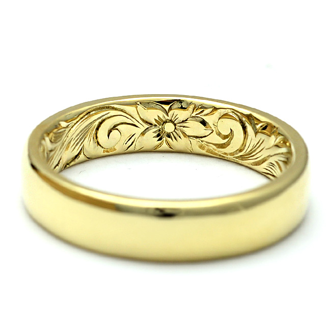 【楽天市場】ハワイアンジュエリー 結婚指輪 リング マリッジリング シークレット ストーリー 内彫り ゴールドリング K14 K18