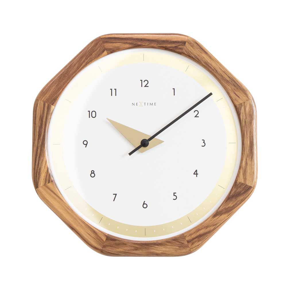 壁時計 掛時計 NEXTIME ネクスタイム ウォールクロック Bezel OCT / NXT-J036 ウッド ナチュラル Past Present Series
