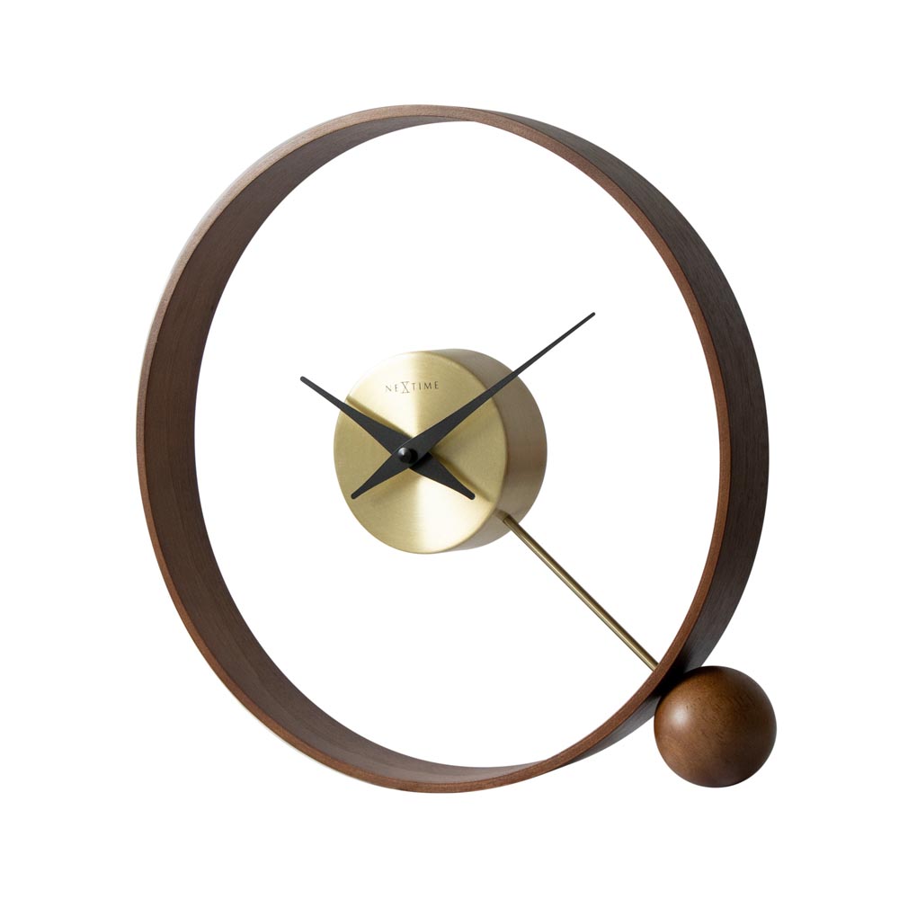 置時計 NEXTIME ネクスタイム インテリアクロック Orbit GD ゴールド / NXT-J045 ウッド Past Present Series