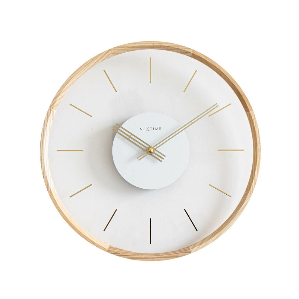 壁時辰儀 掛け時計 NEXTIME ネクスタイム ウォール時辰儀 Kuram / NXT-J050 自然的 木材 アクリル樹脂 Past Present Series