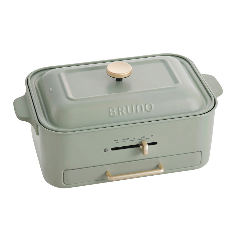 BRUNO ブルーノ コンパクトグリルホットプレート グリーン BOE109 / キッチン家電 電気プレート 調理家電 たこ焼き 減煙プレート|アロット 店