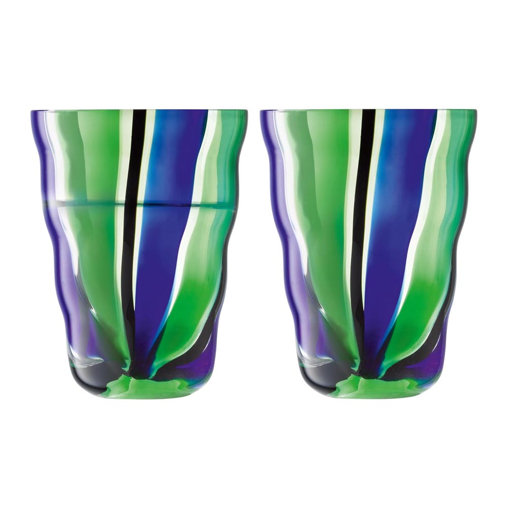 LSA Folk Tumbler タンブラー G1772-10-124 ブラック・ブルー・グリーン 280ml×2個セット LFK01 / エルエスエー タンブラーグラス ガラス