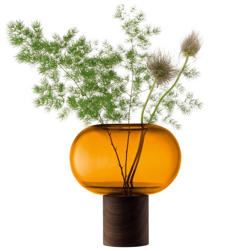 LSA OBLATE オブ割り合い Vase G1718-21-835 琥珀色 H21.5珊 LOB11 エルエスエー 御花軍事基地 花器 花立て