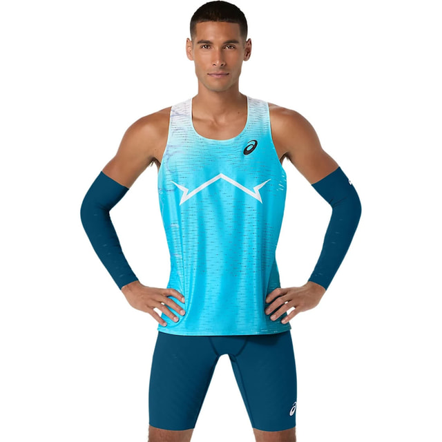 最大10%OFFクーポン 【7/18~7/26】 アシックス メンズ 陸上/ランニング ノースリーブシャツ METASPEED SINGLET 2091A812 asics|アルペン店