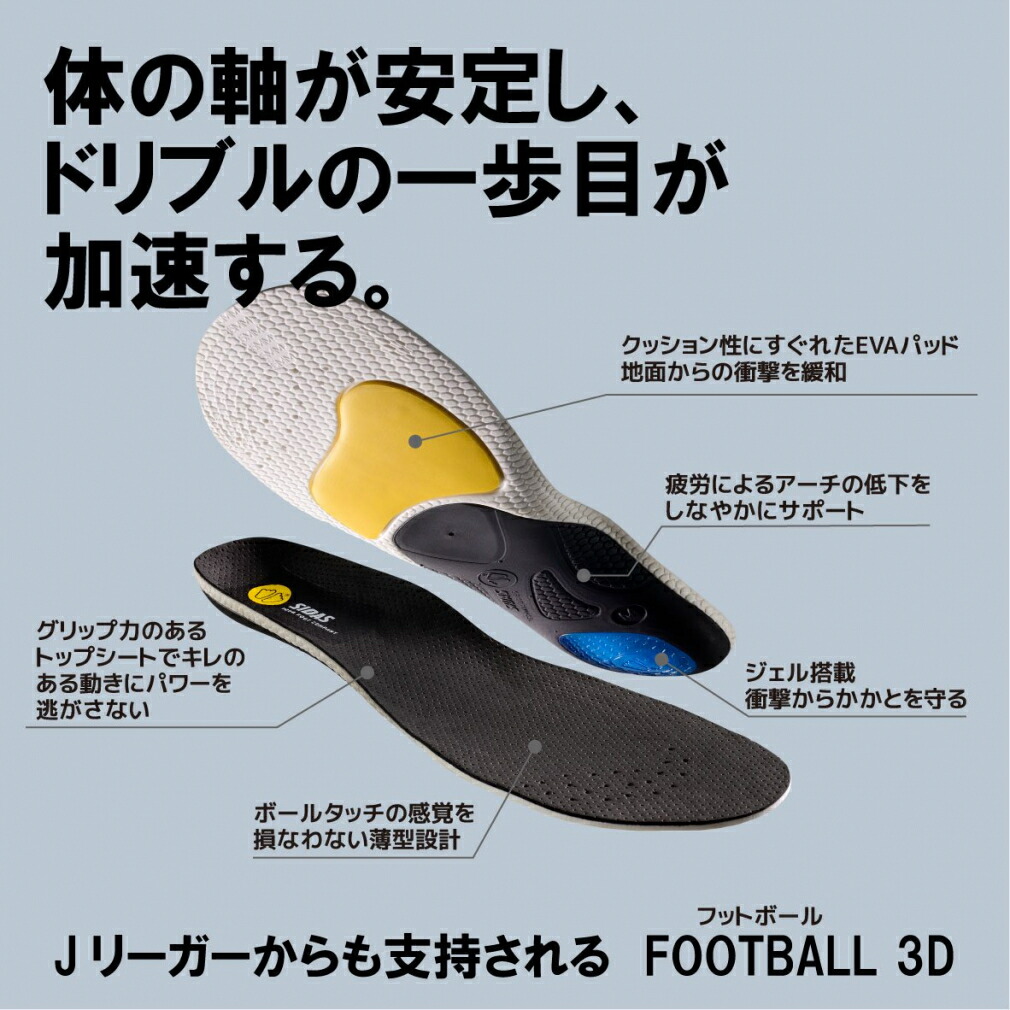 最大10 Offクーポン 楽天スーパーsale限定 シダス フットボール3d インソール サッカー フットサル Sidas Schwimmbad Delphine De