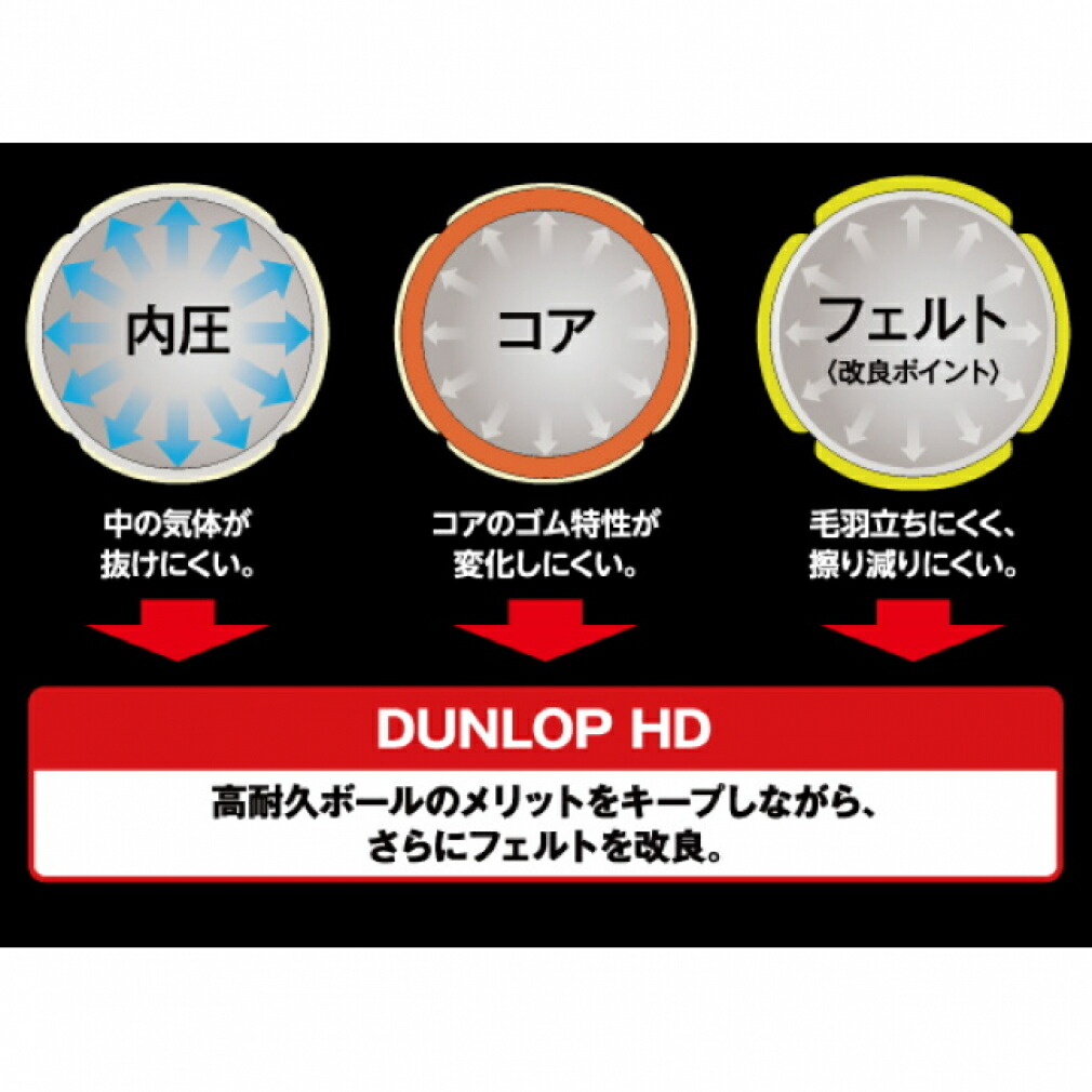 市場 ダンロップ HD 4球入 DHD4TIN プレッシャーライズド 硬式テニス