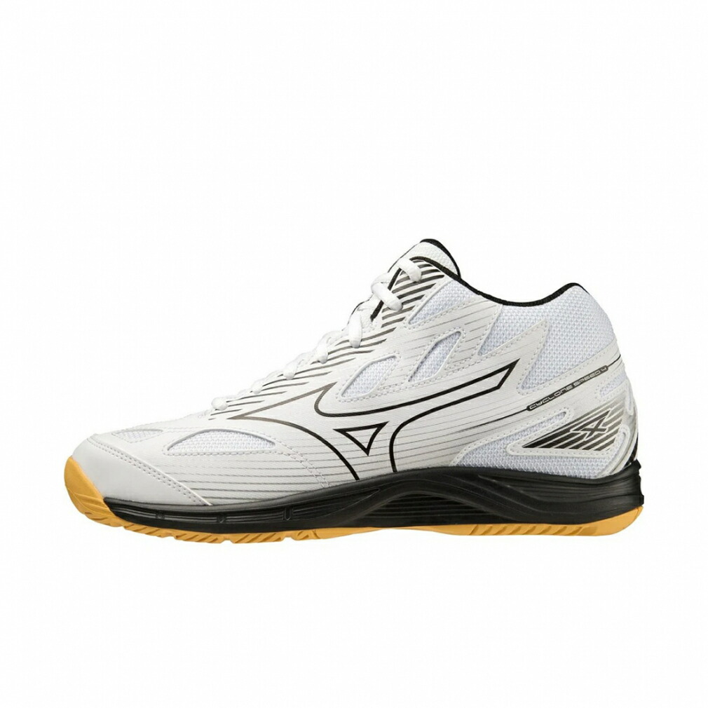 Mizuno バレーボールシューズ ホワイト/ブラック/グレー24cm MIZUNO ミズノ WAVE DIMENSION （ブラック×ホワイト×グレー