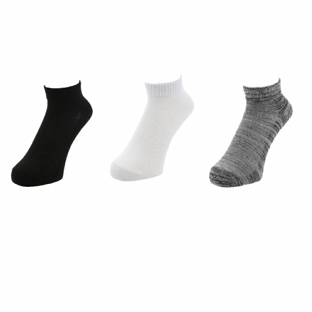 【HANES/ヘインズ】【甲メッシュで蒸れない】MOVES 3足組 ショートソックス 抗菌防臭 足底パイルで疲れにくい 高機能3P靴下 main image 1