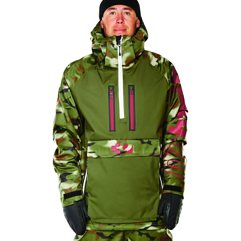 最大10％OFFクーポン 【4/4～4/10】 サーティーツー メンズ スノーボード ジャケット LIGHT ANORAK 8130001081 341 22-23年モデル : アーミーグリーン THIRTYTWO wi_cp