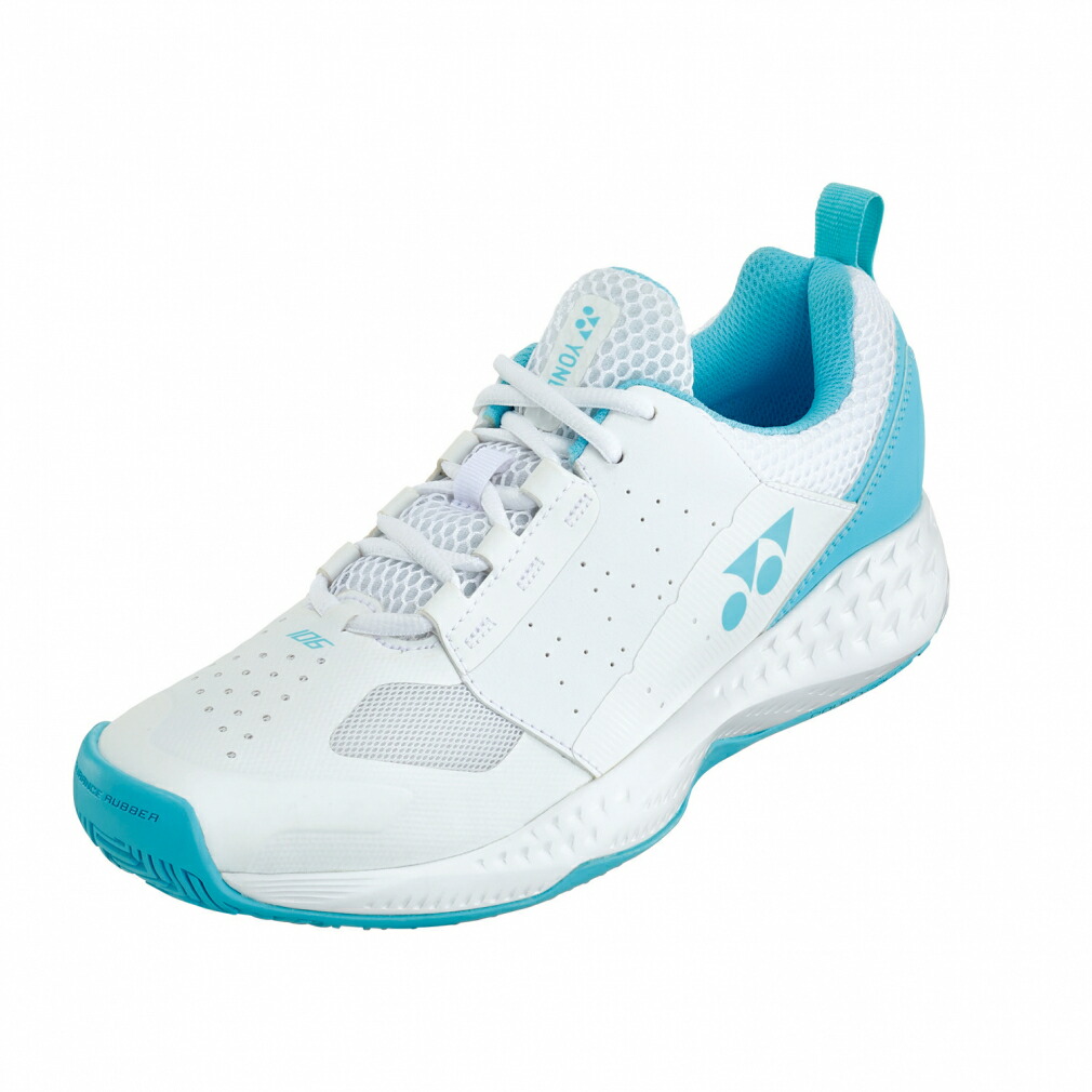 ヨネックス POWER CUSHION106 パワークッション106 SHT106 レディス テニス オムニクレー用シューズ 3E : ホワイト×サックスブルー YONEX