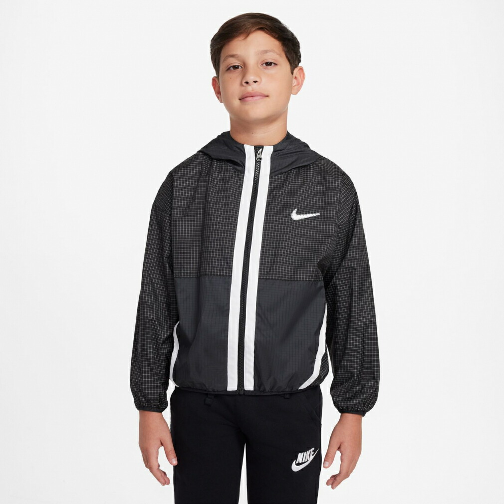 新品タグ付き　NIKE ナイキ　ウィンドブレーカー　パーカー　ジャージ　ブラック NIKE - NIKE 新品 レトロ ナイロン ハイネック ウィンド