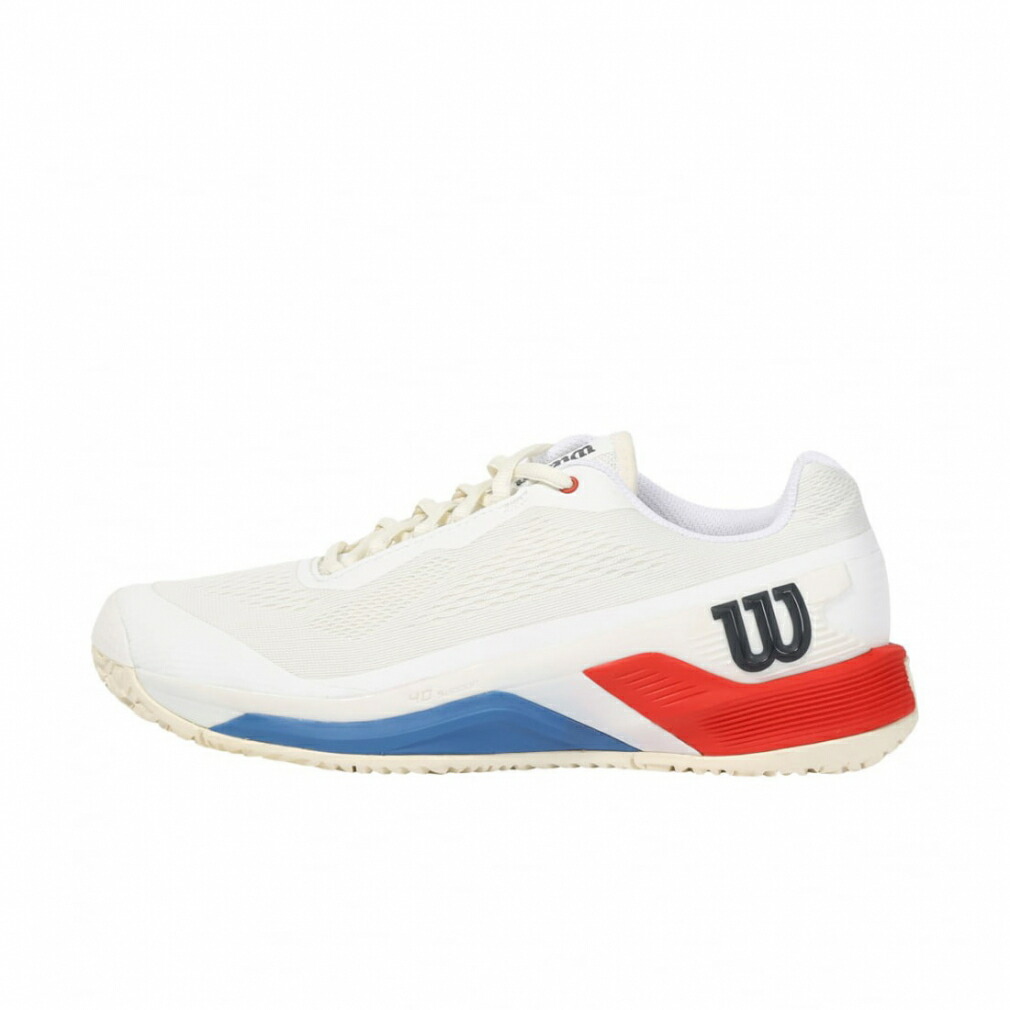 最大10％OFFクーポン 【7/4〜7/11】 ウイルソン RUSH PRO 4.0 OMNI Snow White/Red/Deja Vu Blue WRS332860U メンズ テニス オムニクレー用シューズ E : オフホワイト×レッド画像