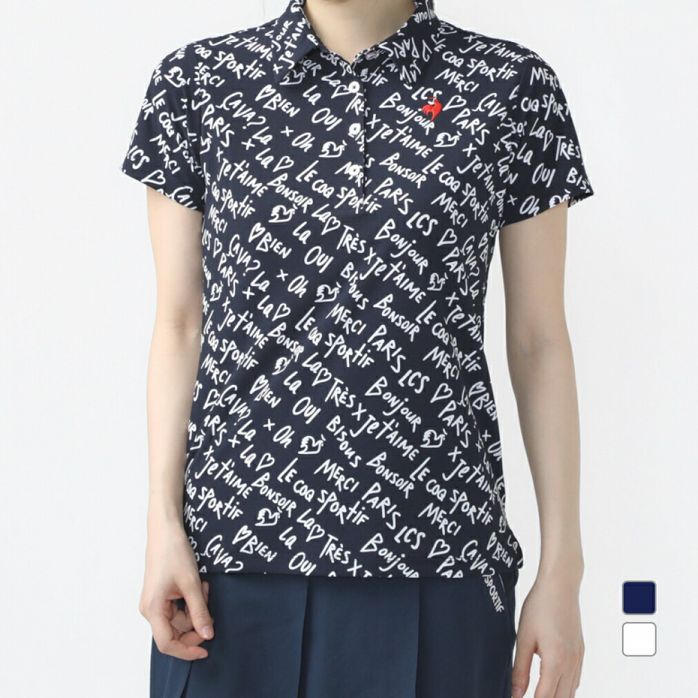 le coq sportif GOLF レディース M ゴルフシャツ le coq sportif ルコック ゴルフウェア 半袖シャツ レディース