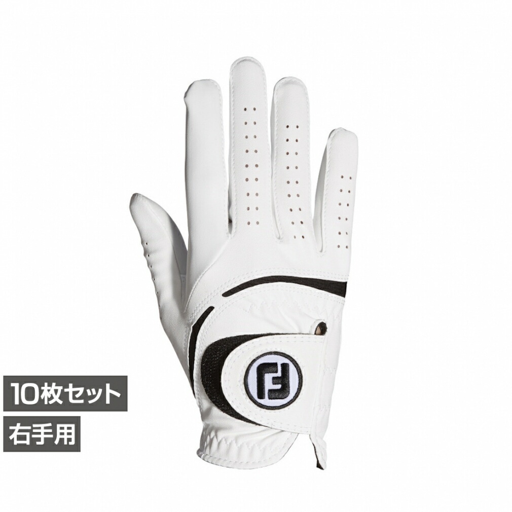10枚セット フットジョイ ゴルフウェア ゴルフグローブ ウェザーソフ 右手用 FGWF23LH メンズ : ホワイト FOOT JOY FJ