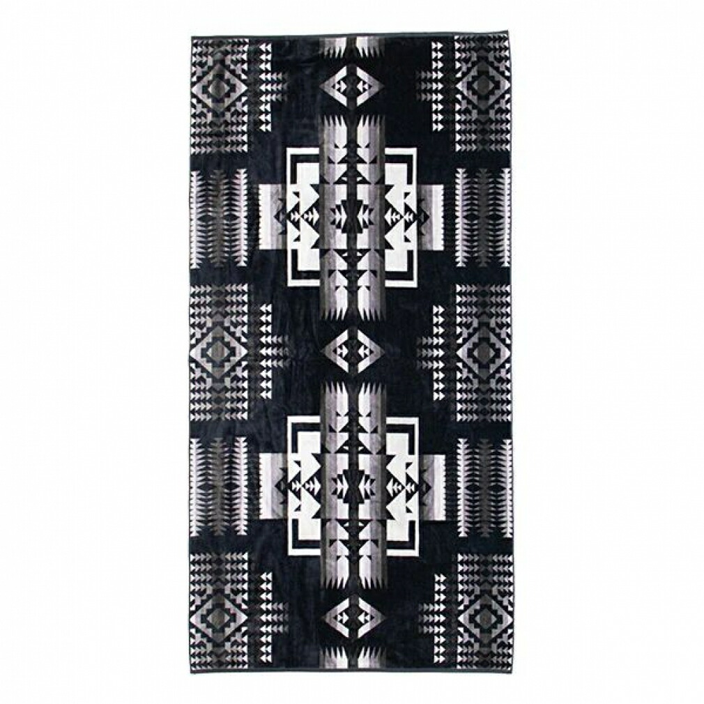 最大10％OFFクーポン 【4/4～4/10】 ペンドルトン Oversize Custom Jacquard Towels 19373185 55361 ブランケット/大判タオル : Chief Joseph Black PENDLETON