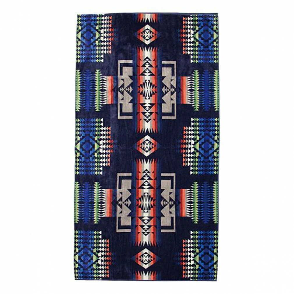 最大10％OFFクーポン 【4/4～4/10】 ペンドルトン Oversize Custom Jacquard Towels 19373185 55359 ブランケット/大判タオル : Chief Joseph Indigo PENDLETON