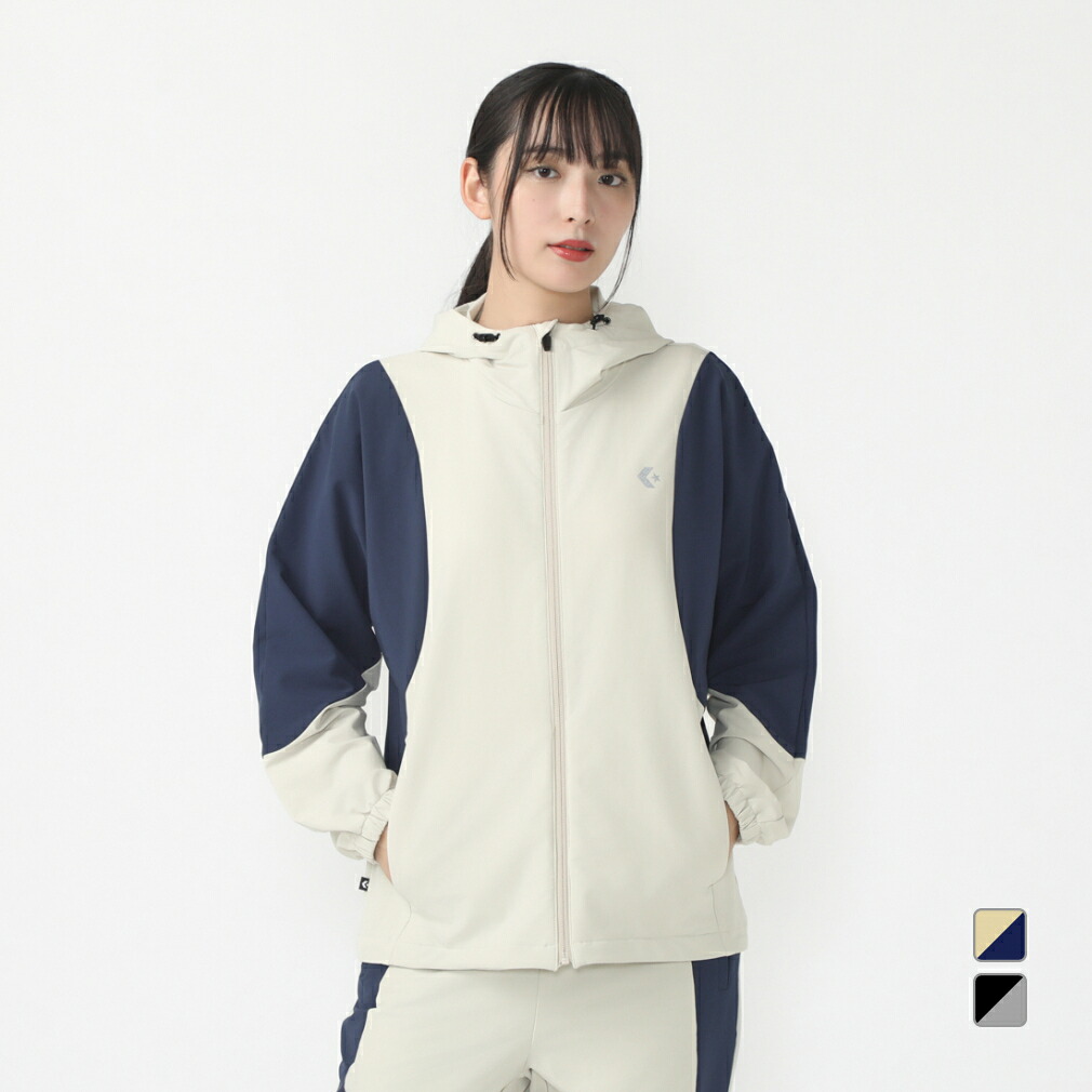 最大10%OFFクーポン 【7/18~7/26】 コンバース レディース ウインドブレーカー 上下 セットアップ 4410005 4440007 トレーニングウェア Converse|アルペン店