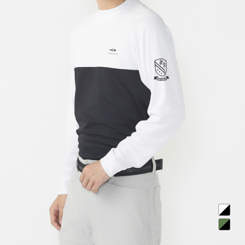 楽天市場】ティゴラ ゴルフウェア 長袖シャツ 秋 冬 長袖胸切替 モック