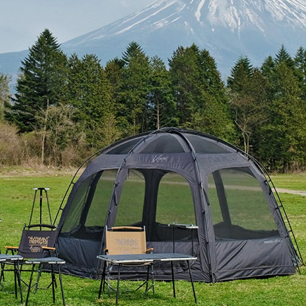 カズミアウトドア ビバドームシェルタープレミアムブラック K241T3T05 キャンプ テント宿泊ファミリー : ブラック KZM OUTDOOR