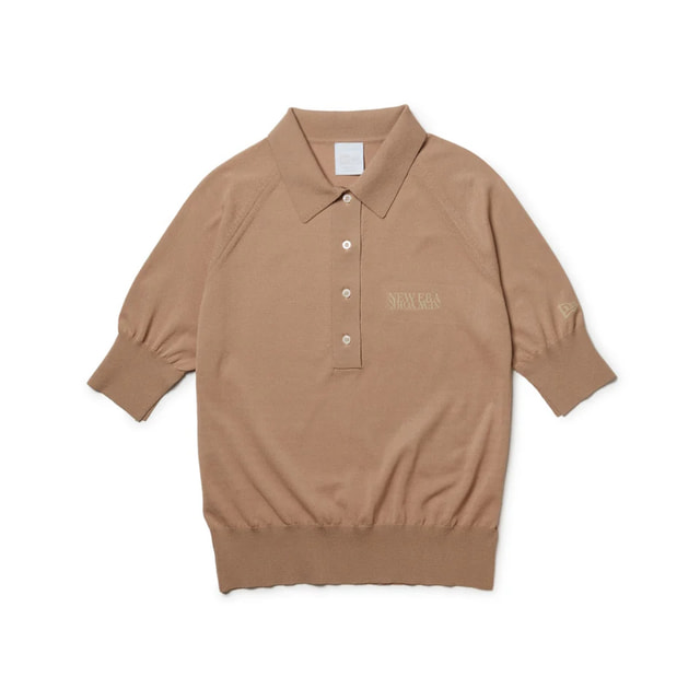 最大10％OFFクーポン 【4/4～4/10】 ニューエラ レディース ゴルフウェア 半袖シャツ 春 夏 GFW KNIT POLO KHA (14391463) NEW ERA