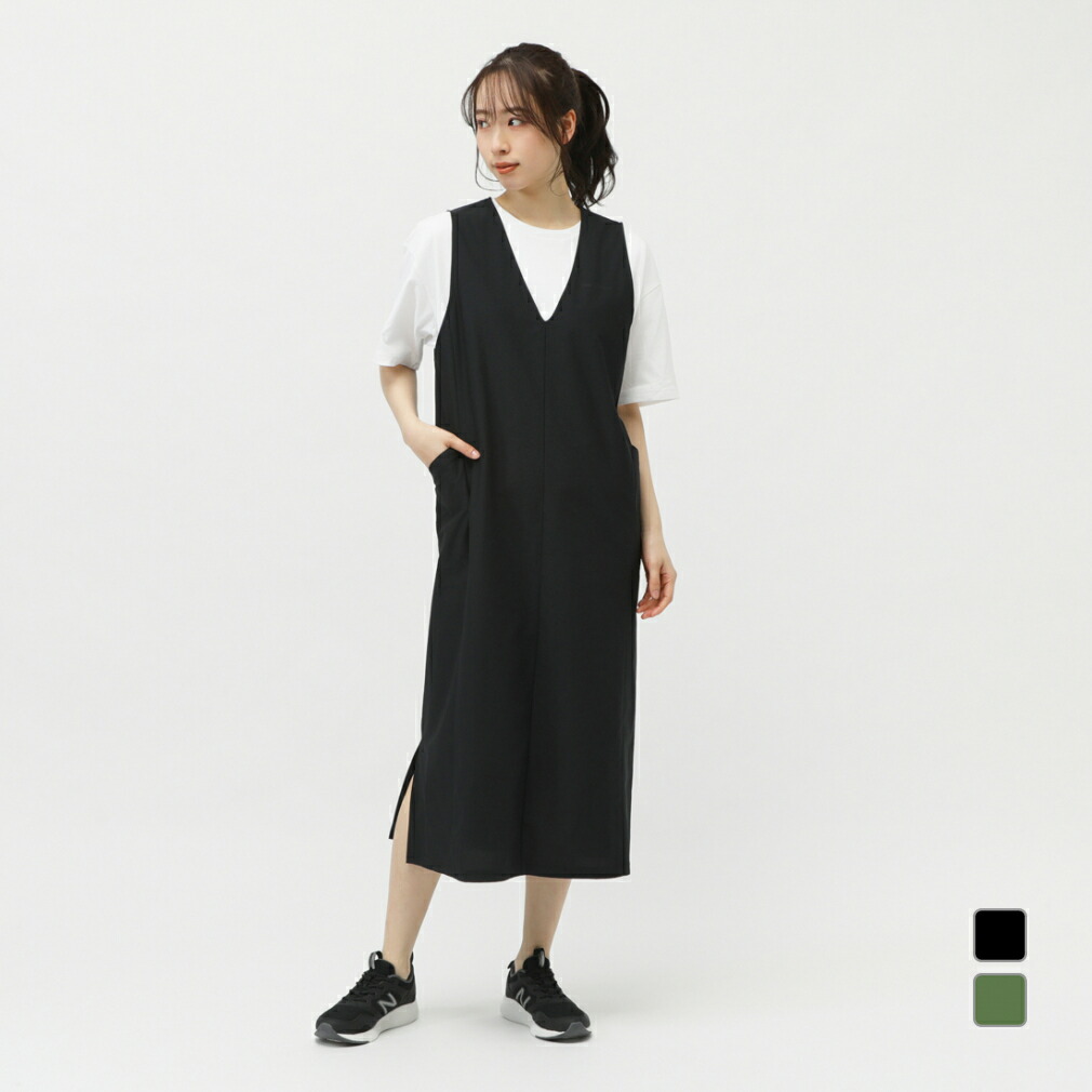 New Balance ストライプワンピース ニューバランスゴルフ】美品 ワンピース ストライプ グレー 1