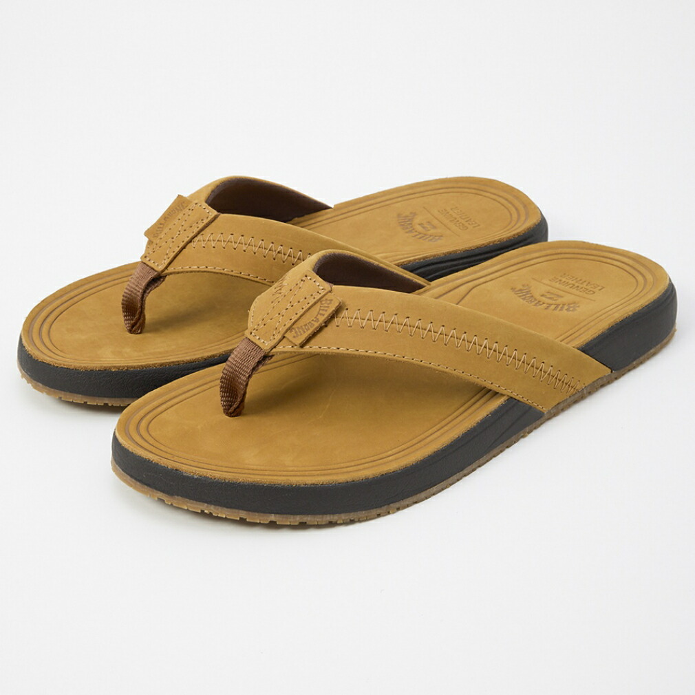4/18限定★抽選で最大100％Pバック ビラボン LEATHER THONGS BF011927 BRN メンズ マリン ビーチサンダル : ブラウン BILLABONG