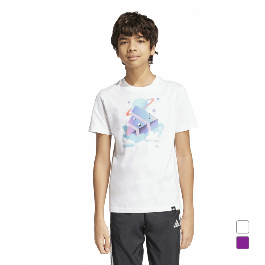 最大10％OFFクーポン【7/1】 アディダス ジュニア キッズ 子供 半袖Tシャツ Kids ALL DAY I Dream About グラフィック半袖Tシャツ KRM23 JI6683 JI6682 スポーツウェア adidas画像
