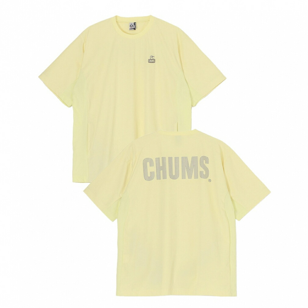4/10 限定★全商品ポイント10倍 要エントリー チャムス メンズ アウトドア 半袖Tシャツ Airtrail Stretch CHUMS T-Shirt CH01-2580 Y074 : クリーム CHUMS