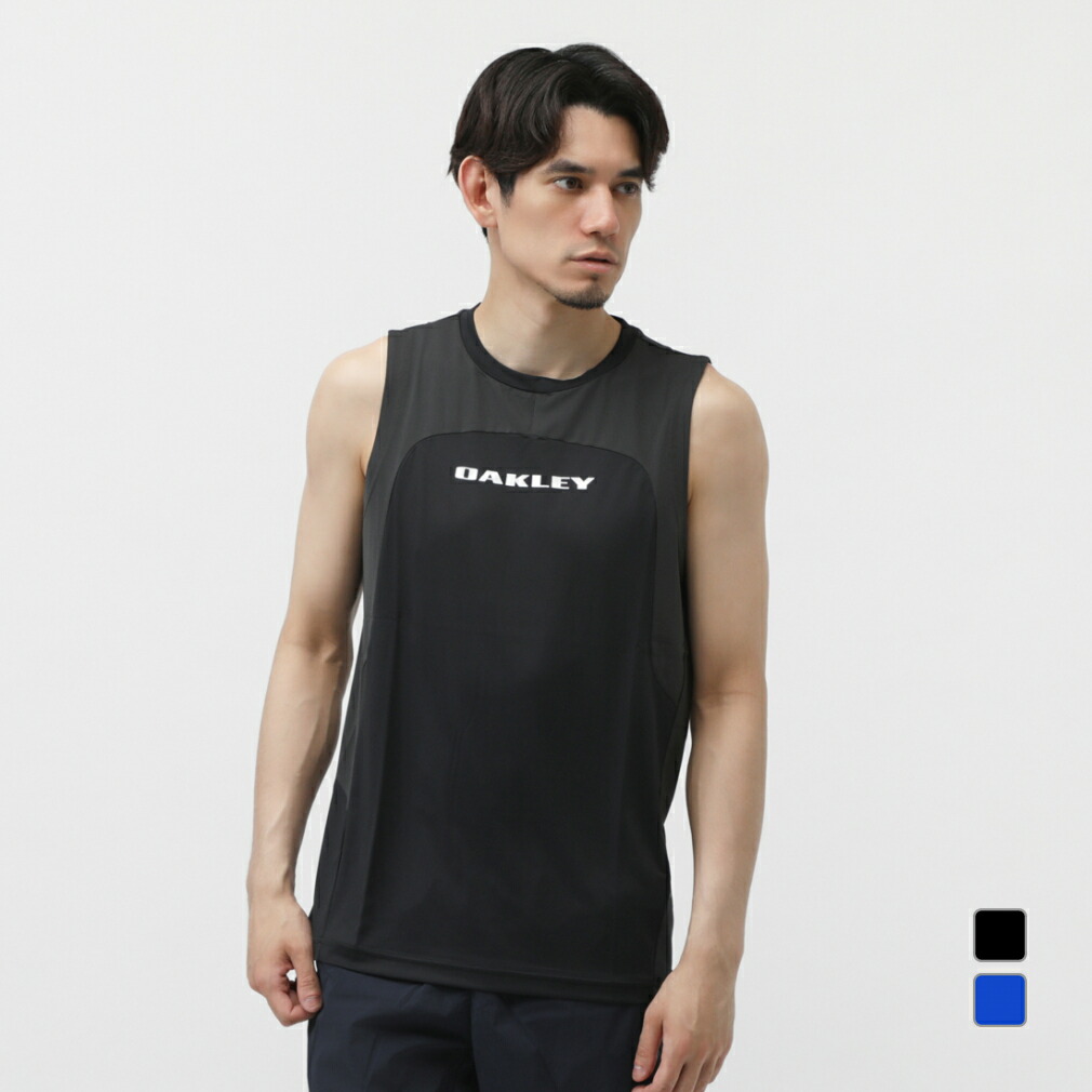 春早割 OAKLEY テクニカルスポーツウェア ベスト ブラック/グリーン トップス