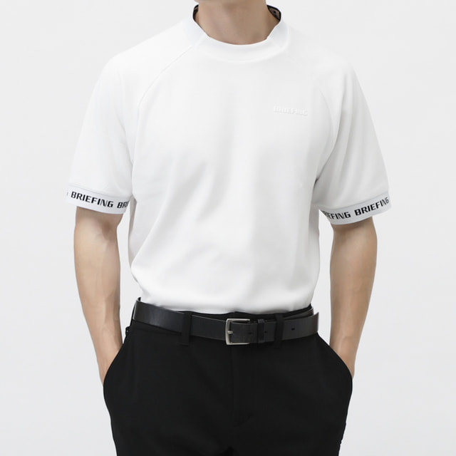 ブリーフィング ゴルフウェア 半袖シャツ 春 夏 MS NECK LOGO HIGHNECK RF (BRG251M60) メンズ BRIEFING