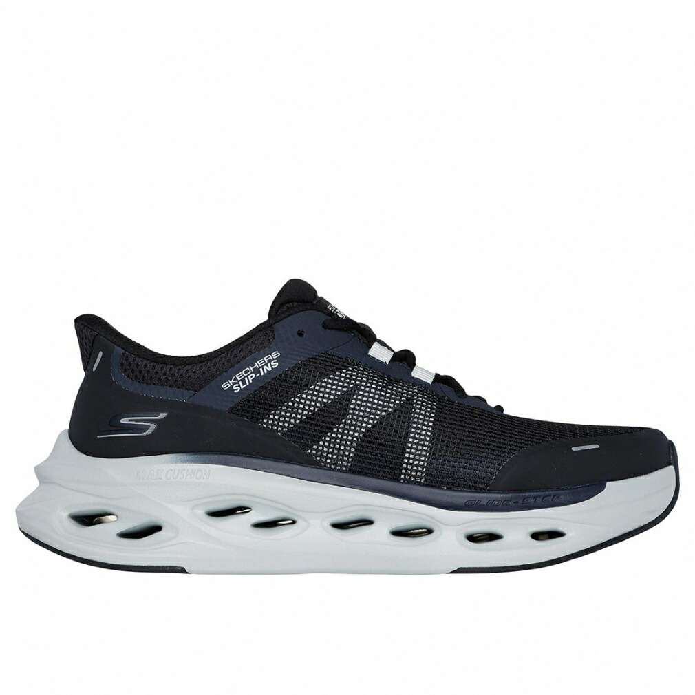 スケッチャーズ MAX CUSHIONING GLIDE-STEP 220422 BKGY メンズ ウォーキングシューズ スニーカー ： ブラック SKECHERS imbkk